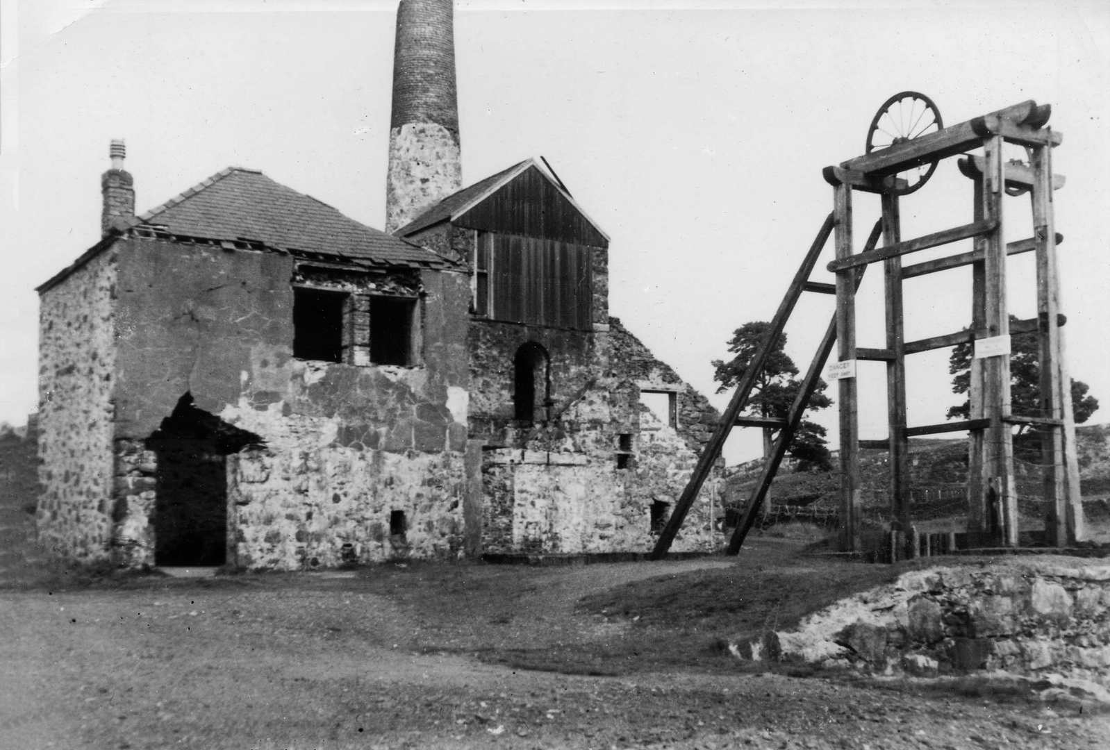 Cyffty engine house North Wales wantonly destroyed. (photographer unknown)